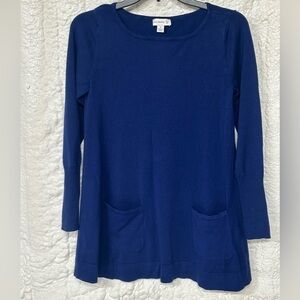 Susan Graver Blue tunic with‎ pockets women’s small